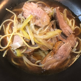 和風鴨ネギパスタ^ - ^